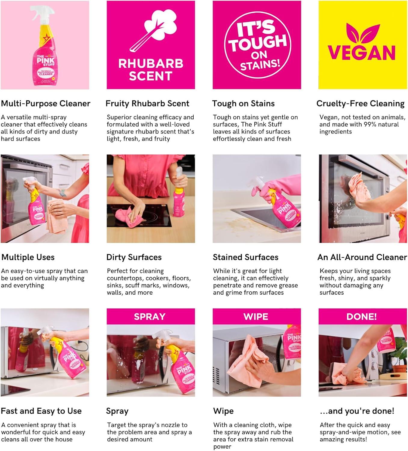 image:imageStardrops The Pink Stuff The Miracle MultiPurpose Cleaning Spray 750ml 3Pack Bundle 3 MultiPurpose Spray253 Fl Oz Pack of 2