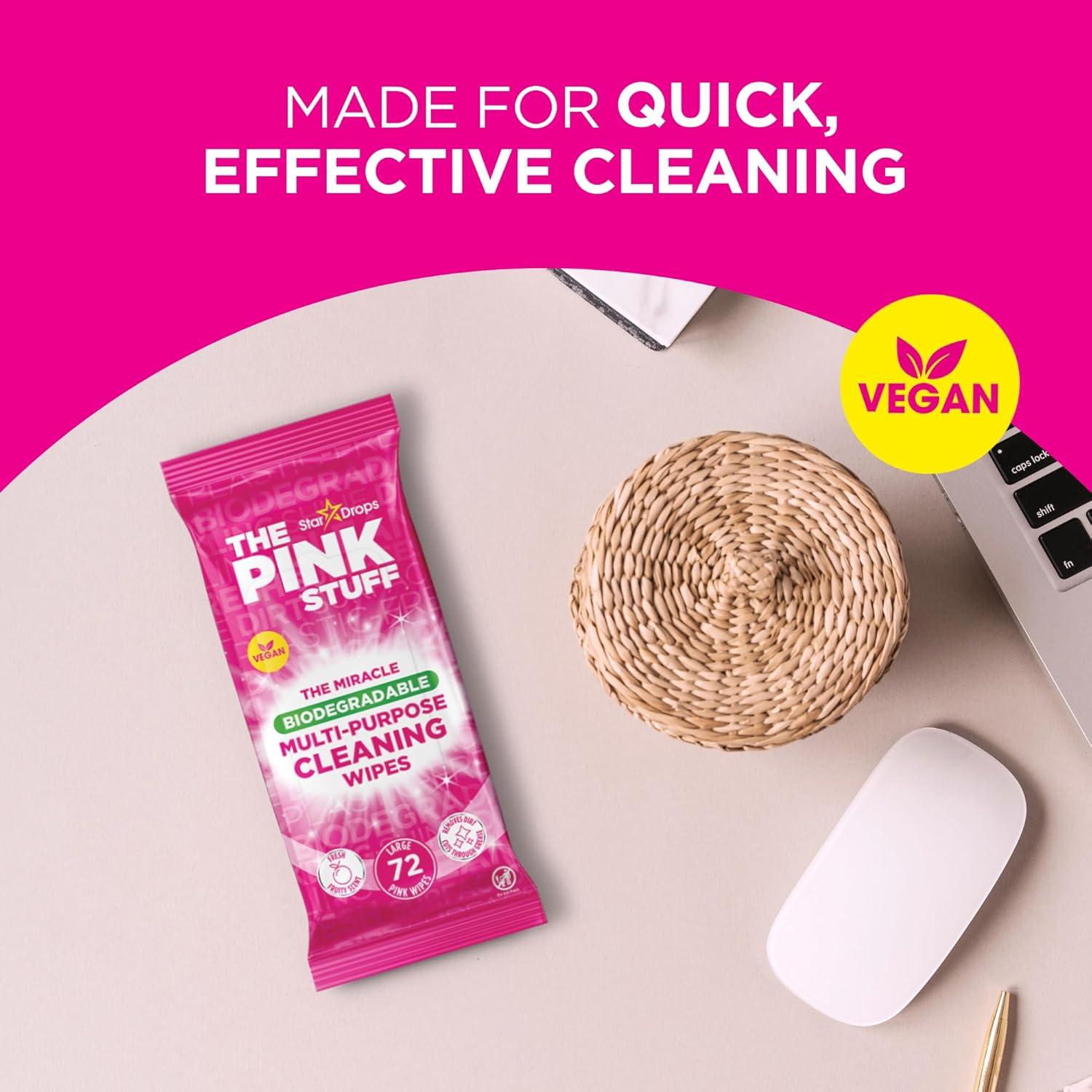 image:imageStardrops The Pink Stuff Miracle MultiPurpose Cleaning Wipes 216 Count Tough on Grease Grime and Dirt AllPurpose Cleaner for Kitchen Bathroom and More