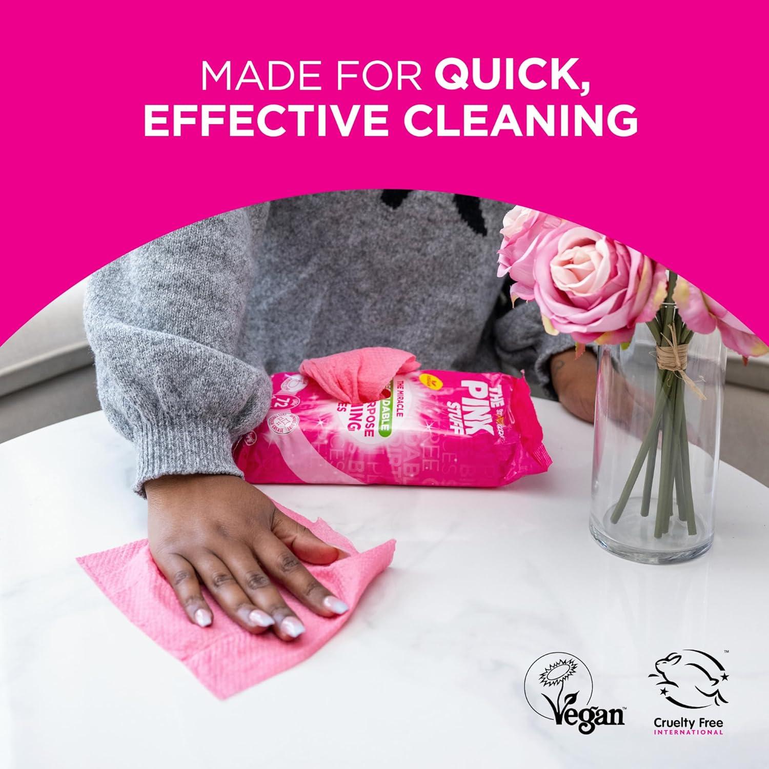 image:imageStardrops The Pink Stuff Miracle MultiPurpose Cleaning Wipes 216 Count Tough on Grease Grime and Dirt AllPurpose Cleaner for Kitchen Bathroom and More