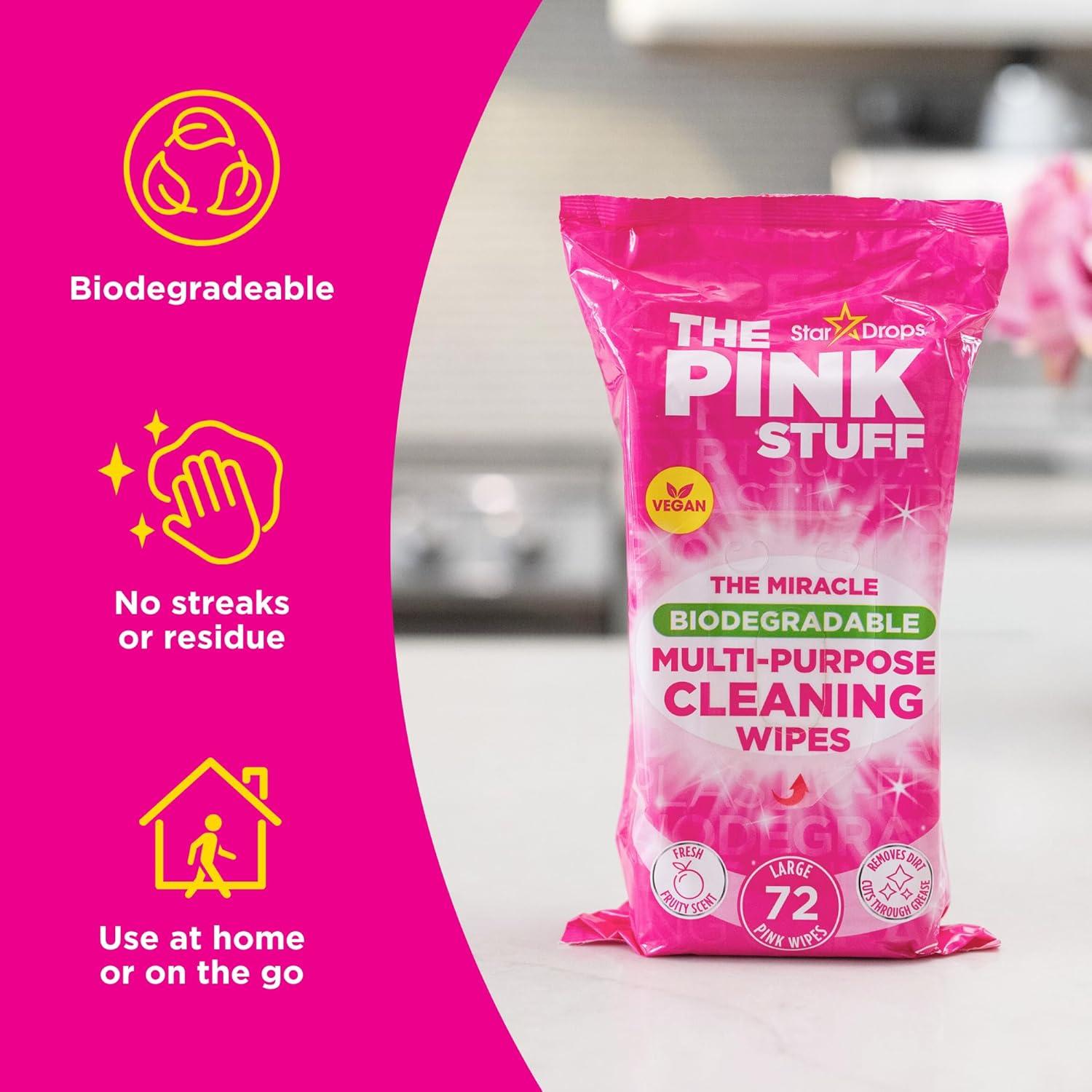 image:imageStardrops The Pink Stuff Miracle MultiPurpose Cleaning Wipes 216 Count Tough on Grease Grime and Dirt AllPurpose Cleaner for Kitchen Bathroom and More