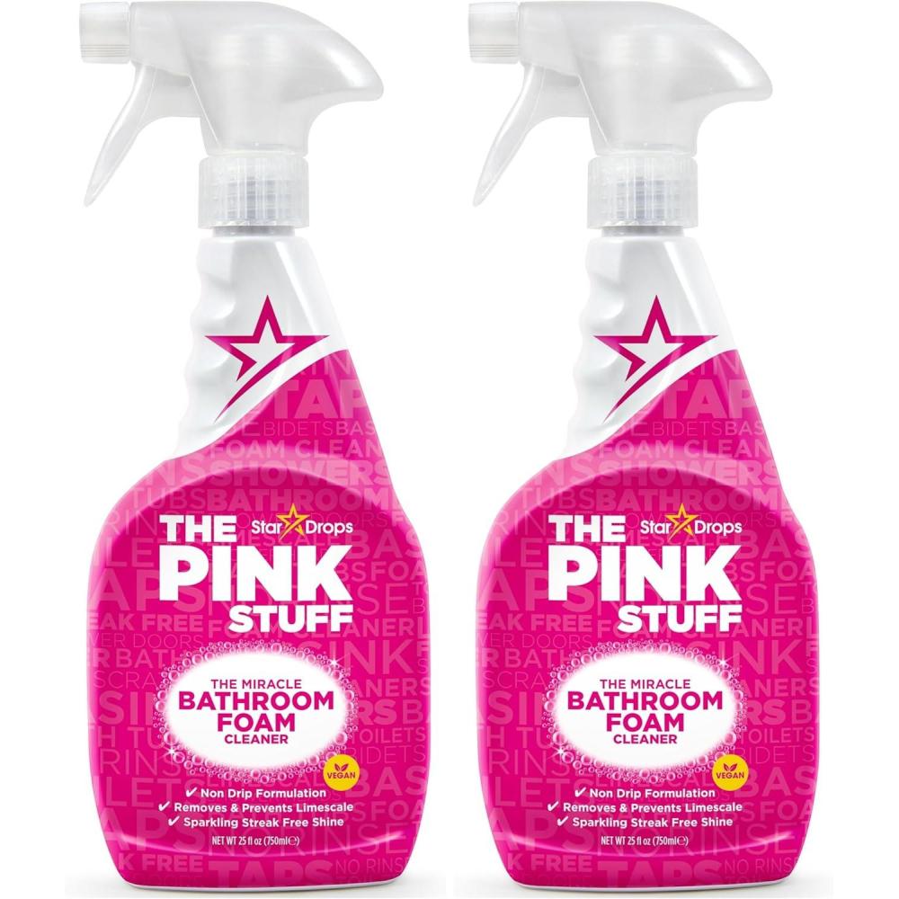 image:imageStardrops  The Pink Stuff  Miracle Bathroom Foam Cleaner 750ml  Baths Tiles Soap Scum Limescale Streak Free254 Fl Oz Pack of 2