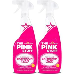 Stardrops – The Pink Stuff – Miracle Bathroom Foam Cleaner 750ml – Baths, Tiles, Soap Scum, Limescale, Streak Free(25.35 Fl Oz (Pack of 2))