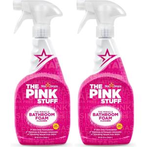 Stardrops – The Pink Stuff – Miracle Bathroom Foam Cleaner 750ml – Baths, Tiles, Soap Scum, Limescale, Streak Free(25.4 Fl Oz (Pack of 2))