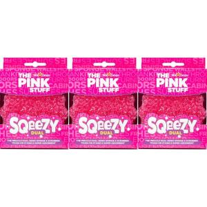 Stardrops – The Pink Stuff – SQeeZY Miracle Dual Sided Scrubber Sponge, Scratch Free Solution for Ultimate Home Cleaning – Perfect for Kitchens, Bathrooms, and Outdoor Use, 3-Pack