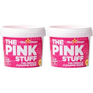 Stardrops – The Pink Stuff Miracle Cleaning Paste & SQeeZY Scrubber Sponge Bundle – All-Purpose, Non-Scratch Cleaner for Kitchens, Bathrooms, Walls, Floors, Pots, Grout, and More(17.63 Ounce (Pack of 2))