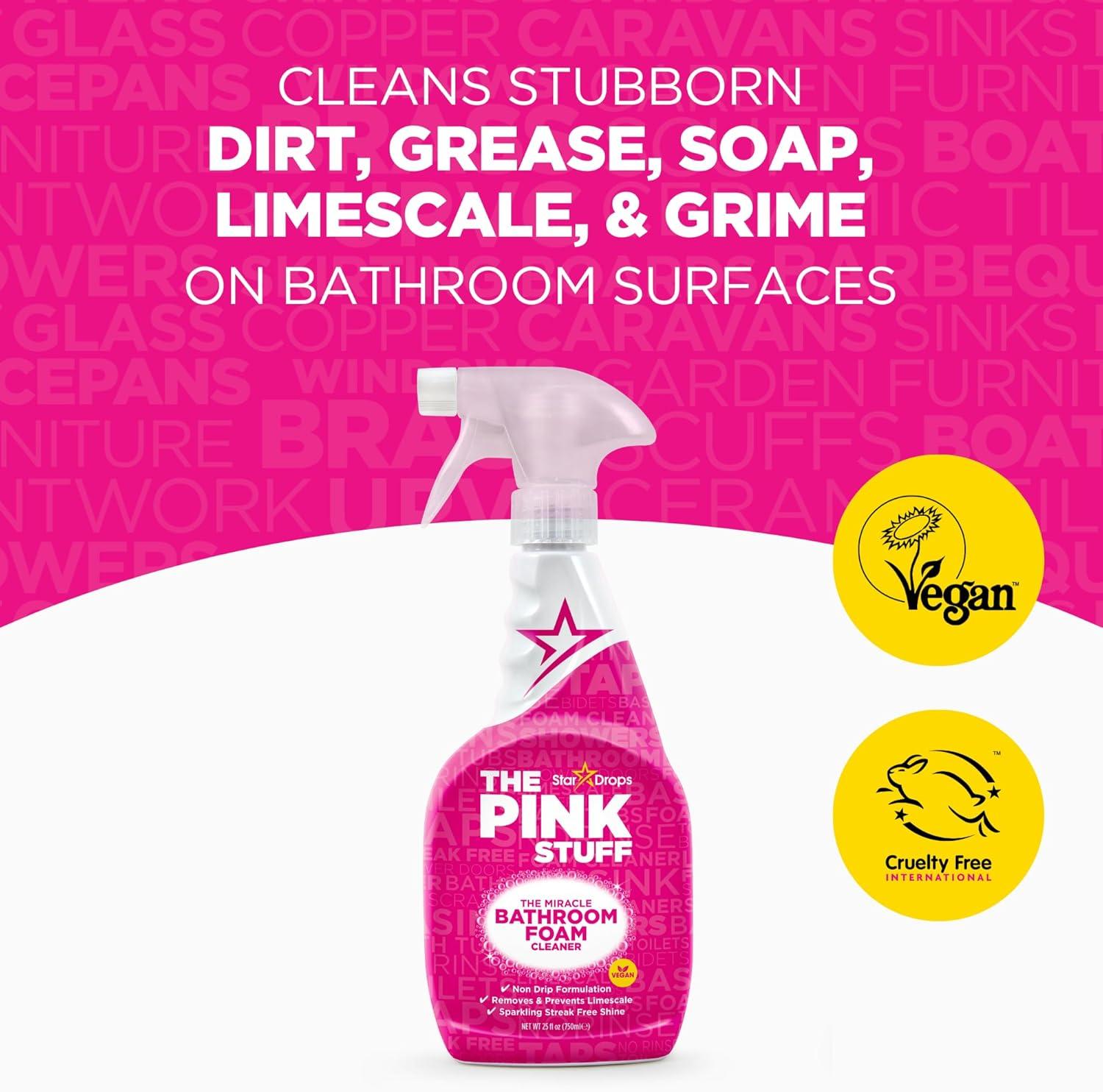 image:imageStardrops The Pink Stuff The Miracle Cleaning Paste MultiPurpose Spray And Bathroom Foam 3Pack Bundle