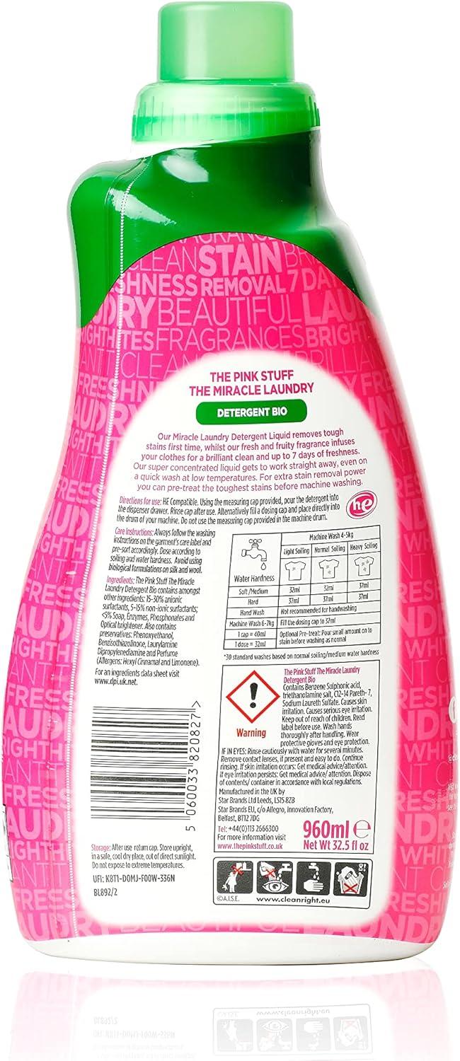 image:imageStardrops The Pink Stuff The Miracle Laundry Detergent Bio Liquid 32oz Pack of 2