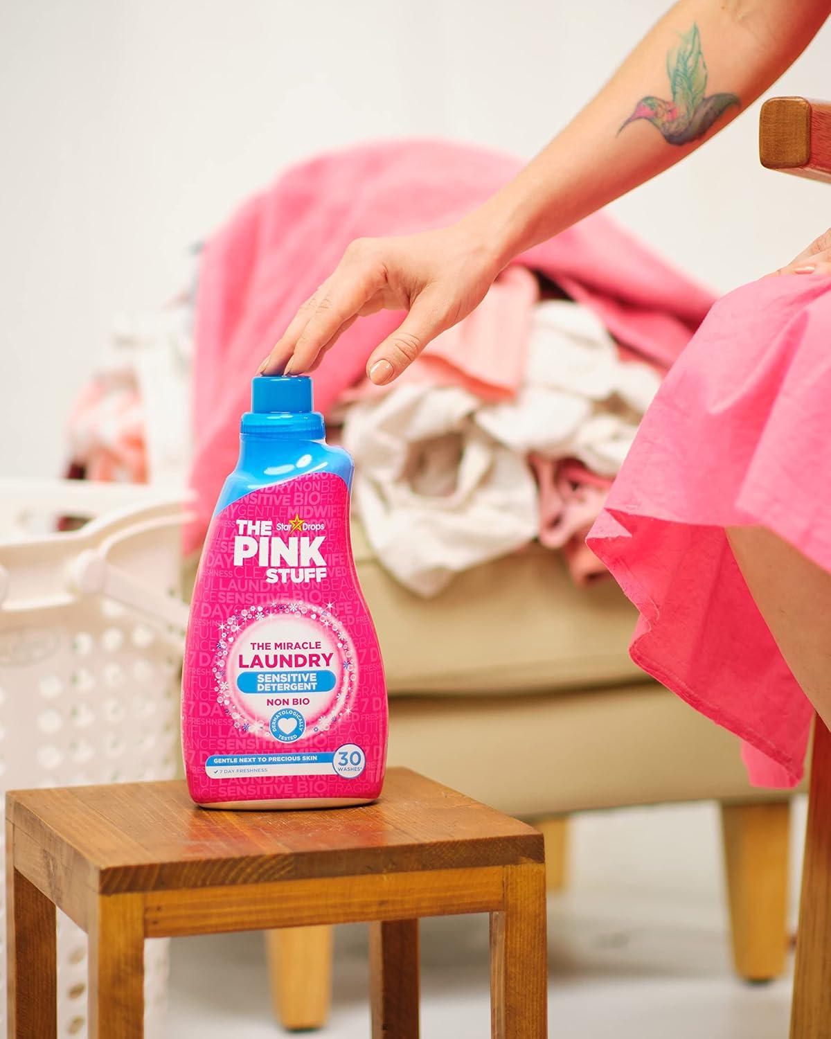 image:imageStardrops The Pink Stuff The Miracle Laundry Sensitive Non Bio Liquid 32oz Pack of 2Rhubarb