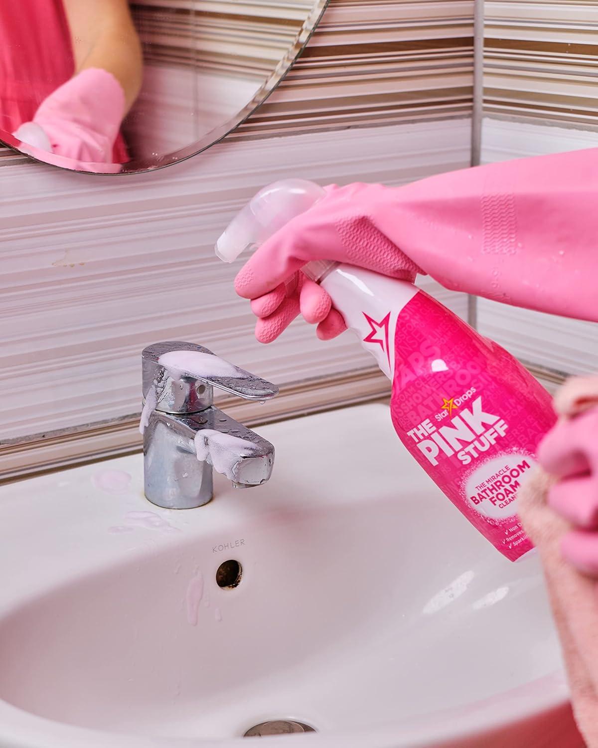 image:imageStardrops The Pink Stuff Bathroom Foam Cleaner and Cream Cleaner Bundle 1 Bathroom Foam Spray 1 Cream Cleaner