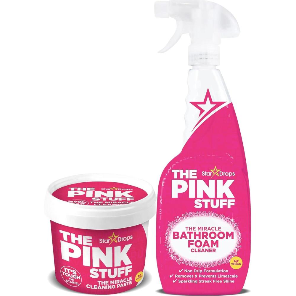 image:imageStardrops The Pink Stuff The Miracle Cleaning Paste and Bathroom Foam Cleaner Bundle 1 Cleaning Paste 1 Bathroom Foam Cleaner
