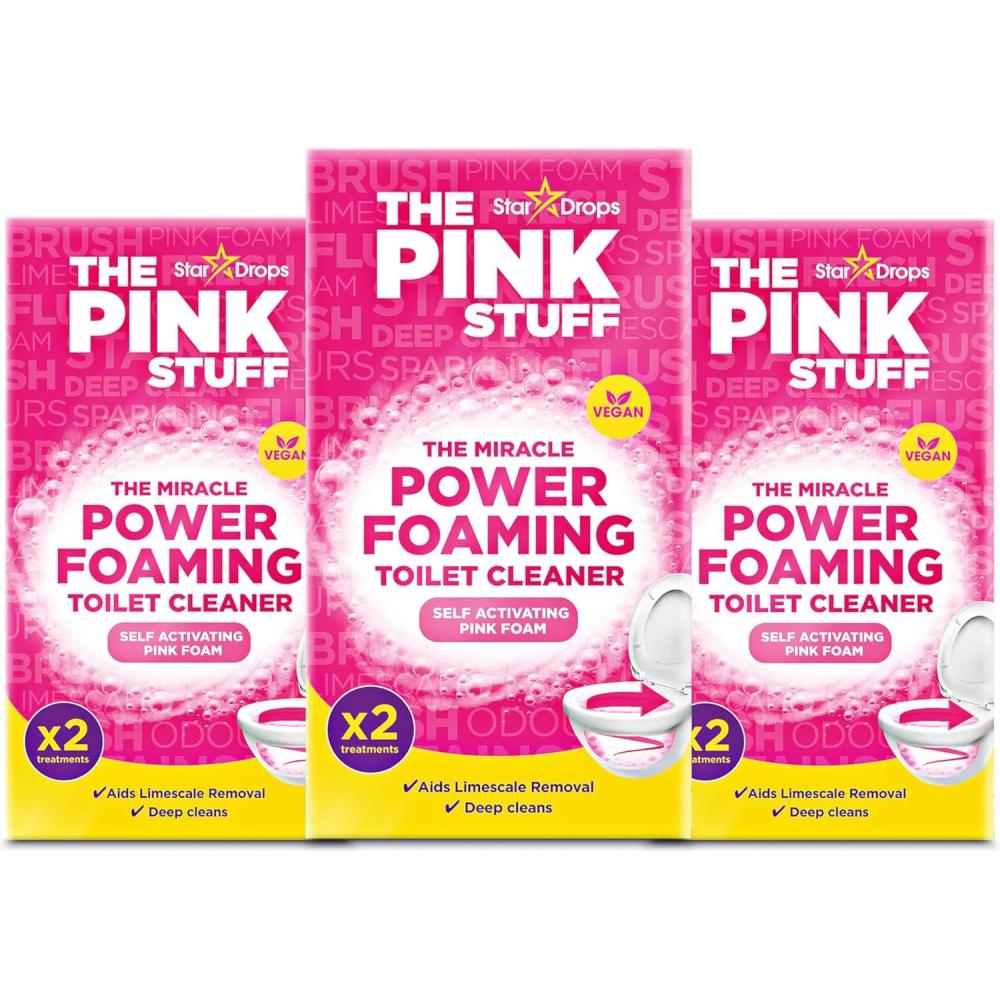 image:imageStardrops  The Pink Stuff  The Miracle Power Foaming Toilet Cleaner  2 Treatments  Self Activating Pink Foam Pack of 1 7 Ounce7 Ounce Pack of 3