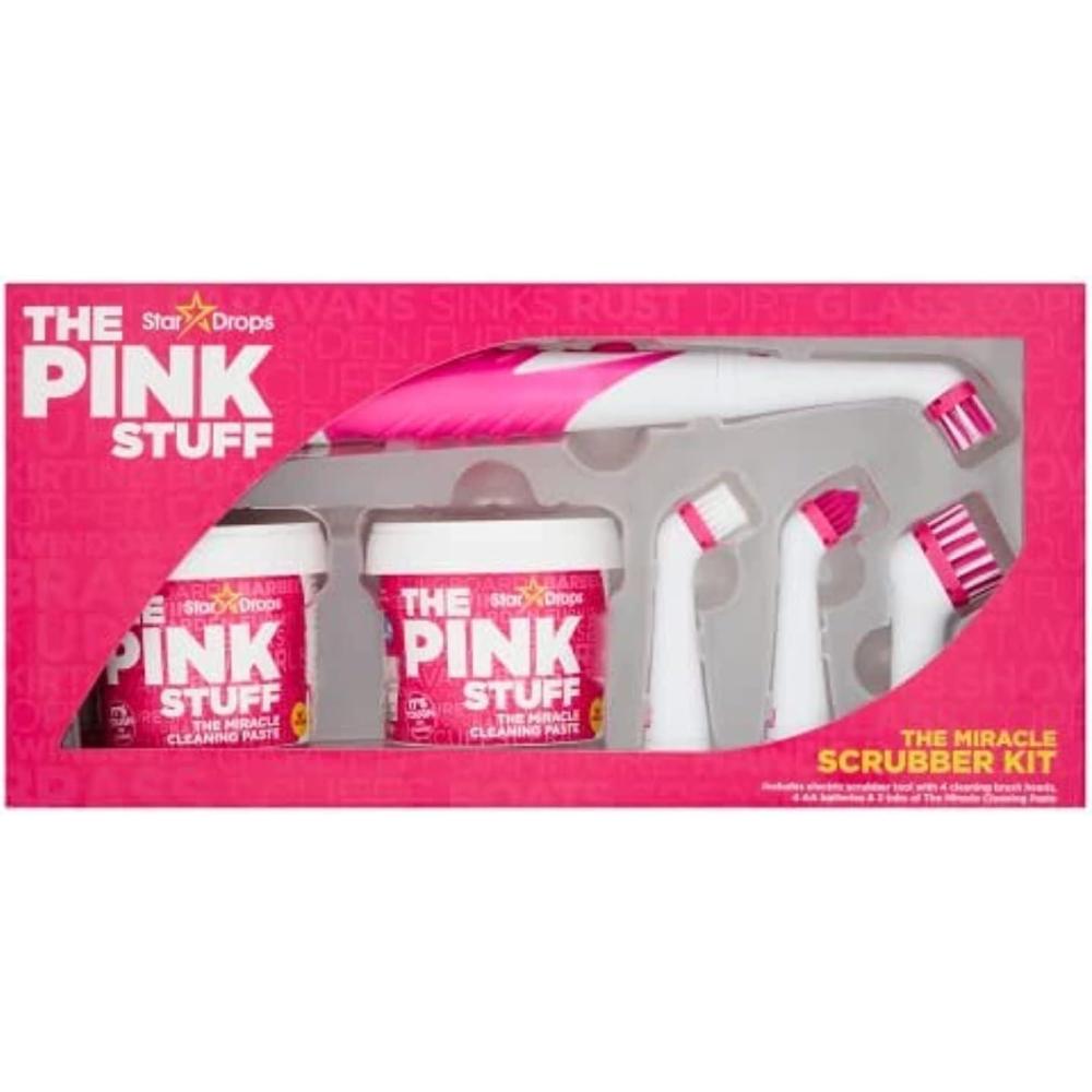 image:imageStardrops  The Pink Stuff  The Miracle Scrubber Kit  2 Tubs of The Miracle Cleaning Paste With Electric Scrubber Tool and 4 Cleaning Brush Heads 6 Piece Set
