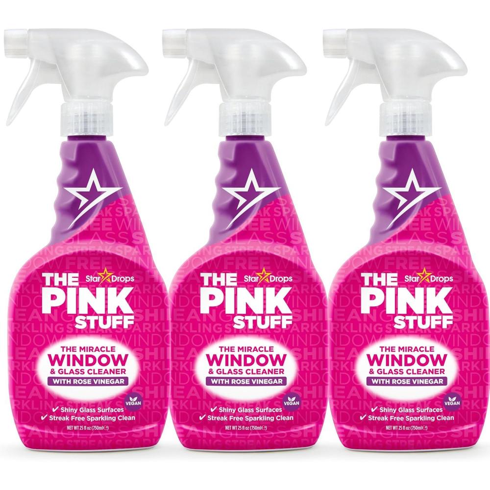 image:imageStardrops  The Pink Stuff  The Miracle Window amp Glass Cleaner with Rose Vinegar 3Pack Bundle 3 Window amp Glass CleanerRose