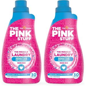 Stardrops – The Pink Stuff – The Miracle Laundry Sensitive Non Bio Liquid – 32oz Pack of 2(Rhubarb)