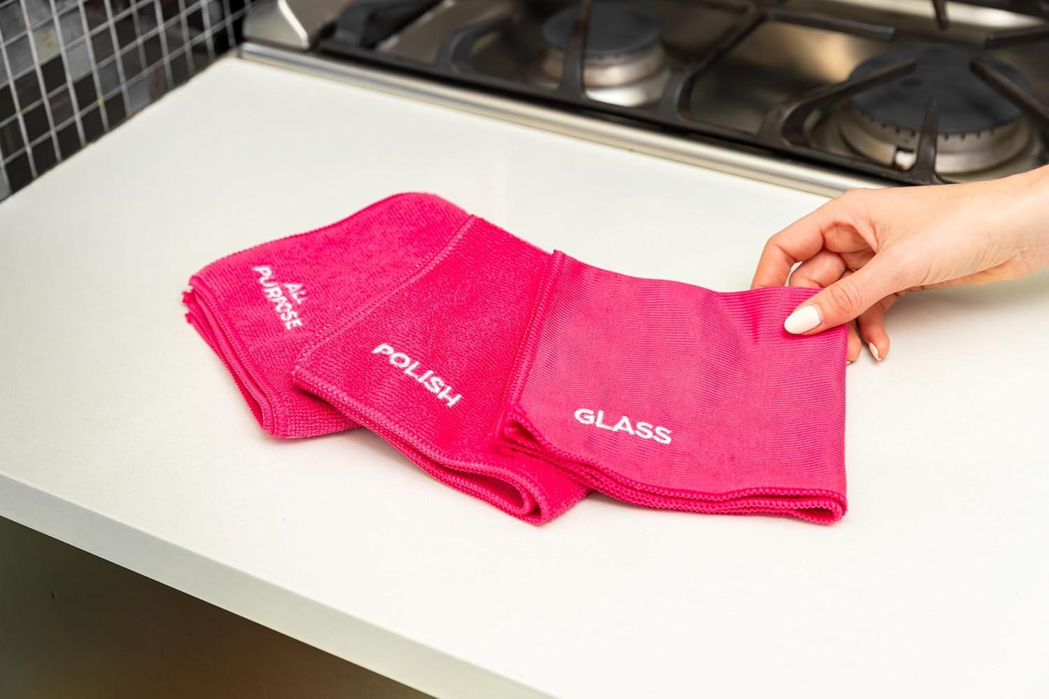 image:imageStardrops The Pink Stuff Miracle Microfibre Cloth Collection AllPurpose Glass and Polish Cleaning Cloths for a StreakFree Shine 9Pack9 Pack
