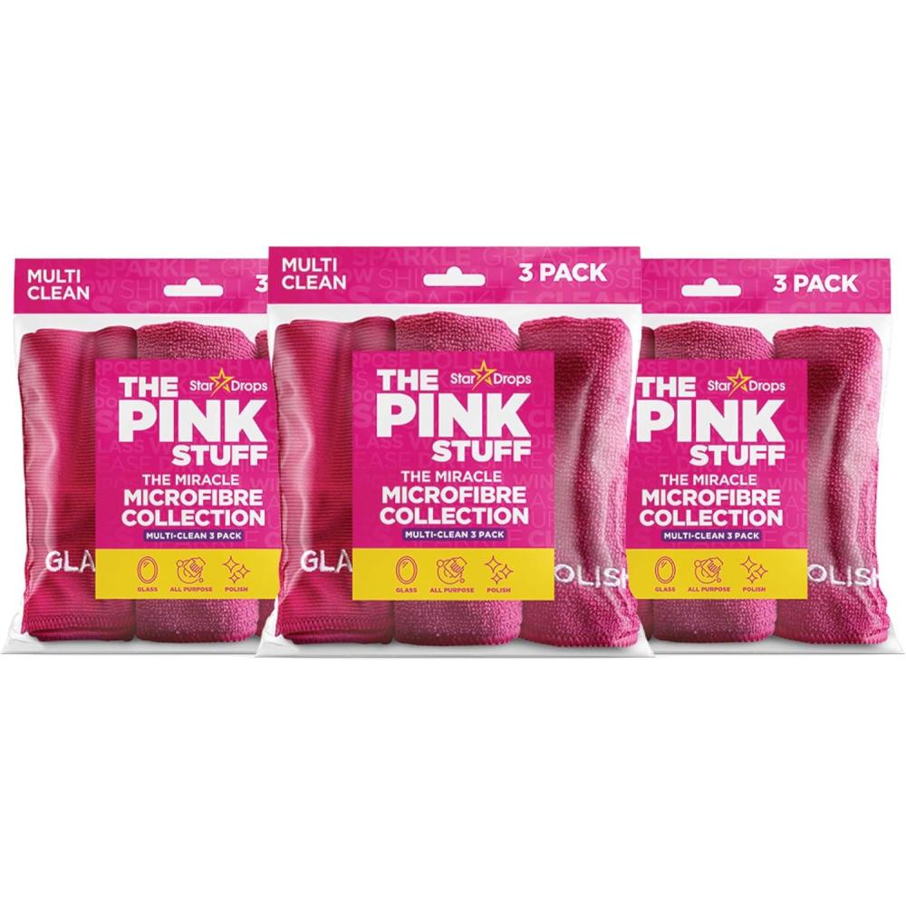 image:imageStardrops The Pink Stuff Miracle Microfibre Cloth Collection  AllPurpose Glass and Polish Cleaning Cloths for a StreakFree Shine 9Pack9 Pack