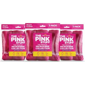 Stardrops The Pink Stuff Miracle Microfibre Cloth Collection – All-Purpose, Glass, and Polish Cleaning Cloths for a Streak-Free Shine (9-Pack)(9 Pack)